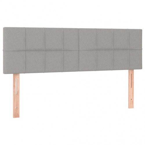 Kontinentalseng med madras 140 × 190 cm - stof, lysegrå