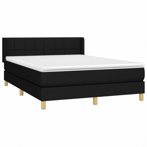 Kontinentalseng med pocketfjedre 140x200 cm - stof, sort