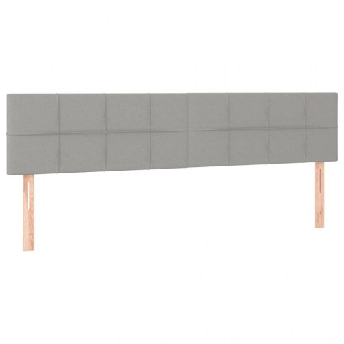 Kontinentalseng 160x200 cm i stof - lysegrå med justerbar sengegavl