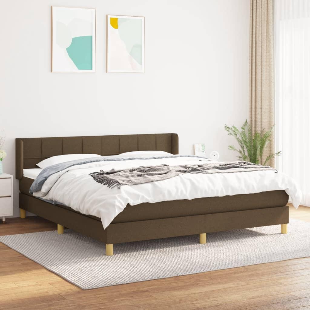Kontinentalseng med madras 160 x 200 cm i stof mørkebrun