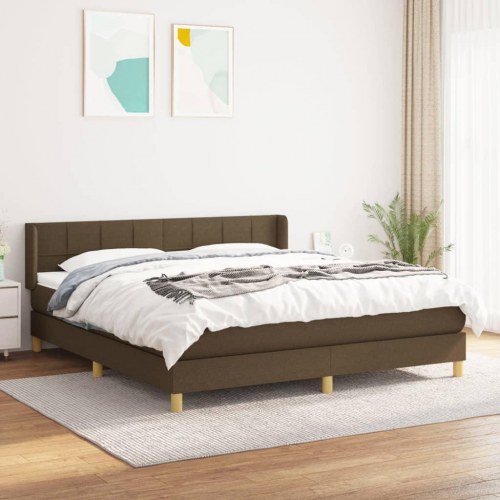 Kontinentalseng med madras 180×200 cm - stof, mørkebrun