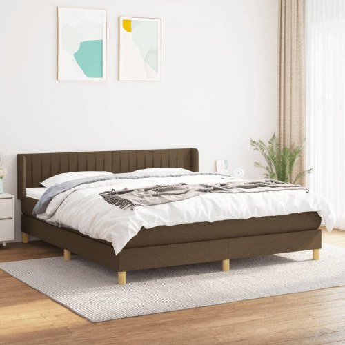 Kontinentalseng med madras 180 x 200 cm - stof, mørkebrun