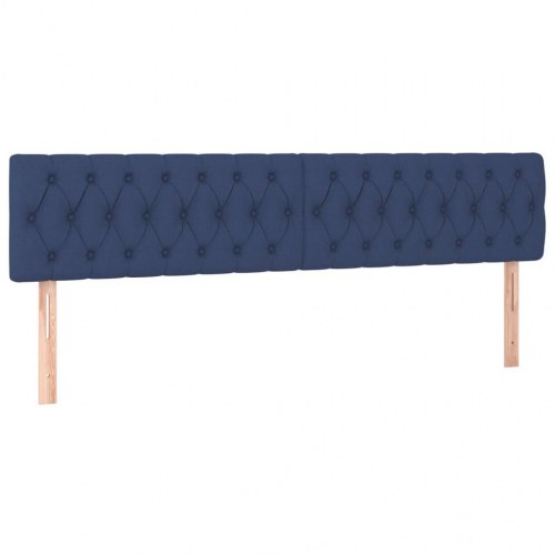 Kontinentalseng med madras 200x200 cm - stof, blå