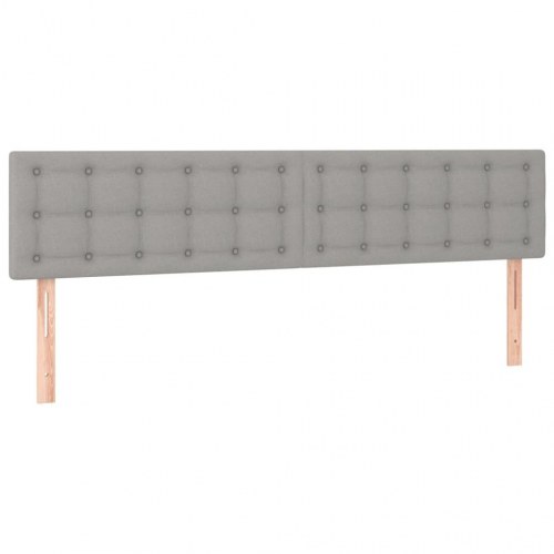 Kontinentalseng med madras 200 x 200 cm - stof, lysegrå