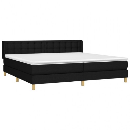 Kontinentalseng med madras 200×200 cm - stof, sort
