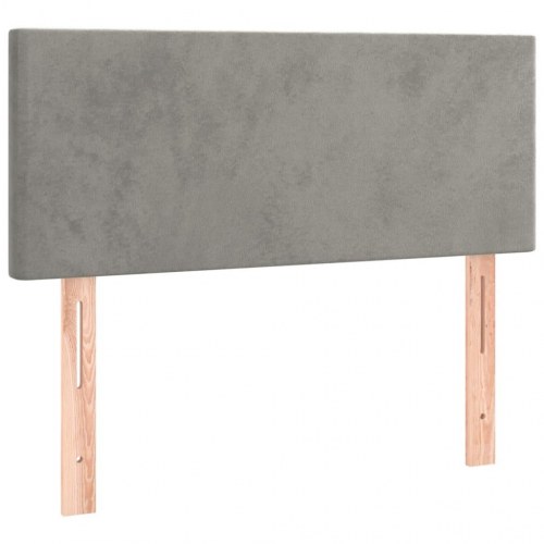 Kontinentalseng med madras 90×200 cm - fløjl, lysegrå
