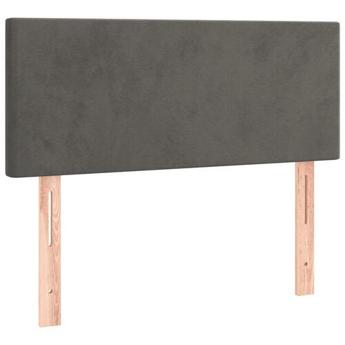 Kontinentalseng med madras 90x200cm fløjl mørkegrå