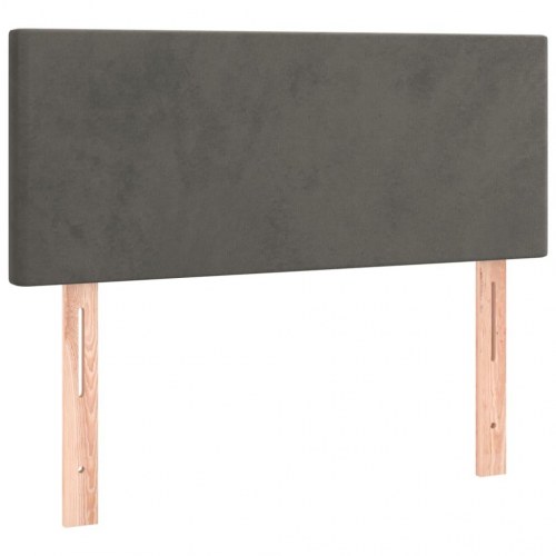 Kontinentalseng med madras 100×200 cm - fløjl, mørkegrå
