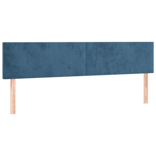 Kontinentalseng med madras 200x200 cm fløjl mørkeblå
