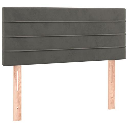 Kontinentalseng med madras 100x200 cm fløjl mørkegrå
