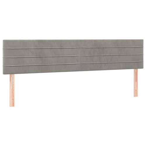 Kontinentalseng med madras 200x200 cm - fløjl, lysegrå