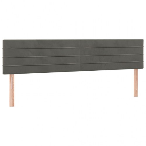 Kontinentalseng med madras 200 x 200 cm - fløjl, mørkegrå