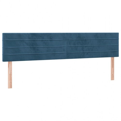 Kontinentalseng med madras 200 x 200 cm - fløjl, mørkeblå