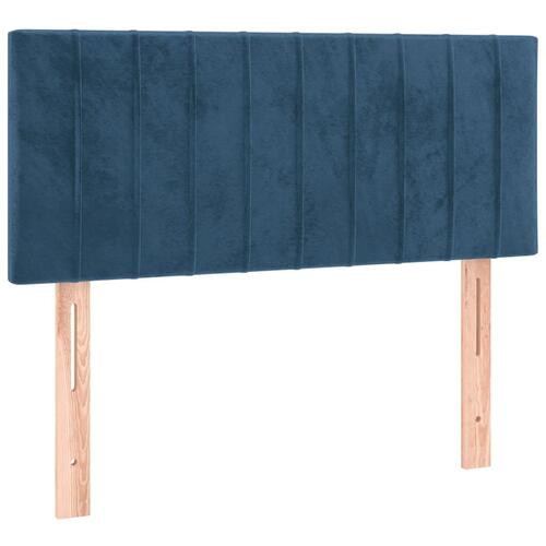 Kontinentalseng med madras 100x200 cm fløjl mørkeblå