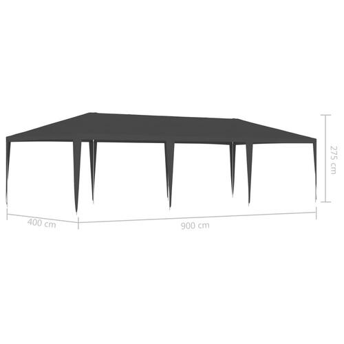 Festtelt 4x9 m 90 g/m² antracitgrå