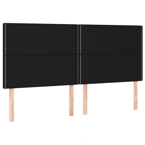 Kontinentalseng med madras 160×200 cm - stof, sort