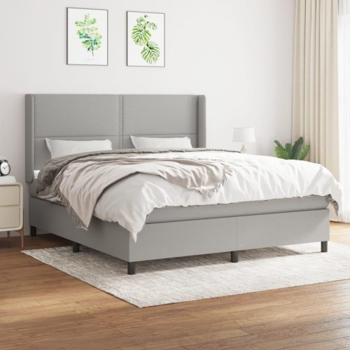 Kontinentalseng 180 x 200 cm - stof, lysegrå