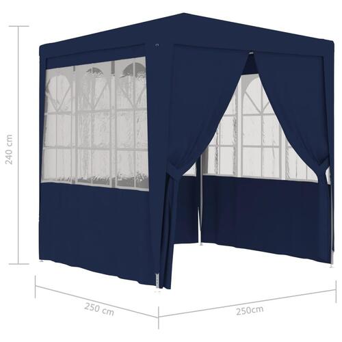Festtelt med sidevægge 2,5x2,5 m 90 g/m² blå