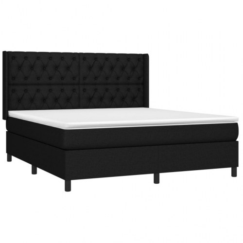 Kontinentalseng med madras 160×200 cm - stof, sort