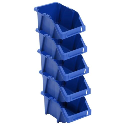 Stabelbare opbevaringskasser 150 stk. 125 x 195 x 90 mm blå