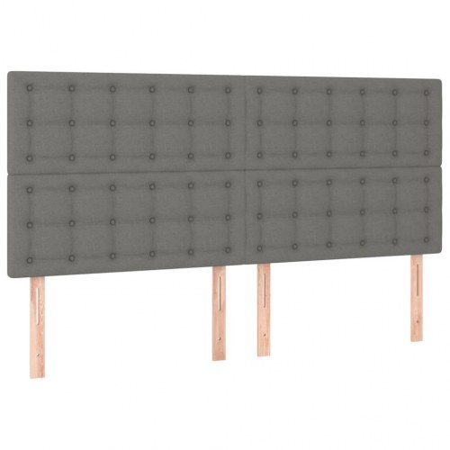 Kontinentalseng med madras 160x200 cm - stof, mørkegrå