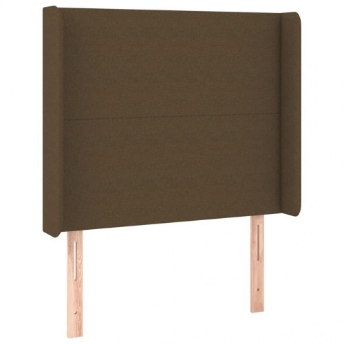 Kontinentalseng med madras 80×200 cm - stof, mørkebrun