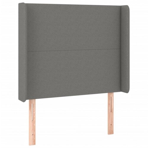 Kontinentalseng med madras 100×200 cm - stof, mørkegrå