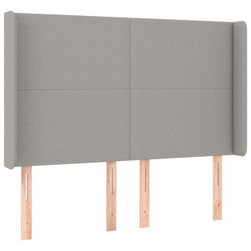 Kontinentalseng 140x200 cm - stof, lysegrå med justerbar gavl