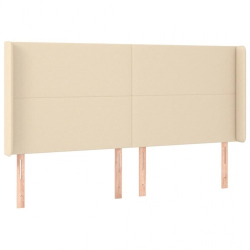 Kontinentalseng med madras 180x200 cm - stof, cremefarvet