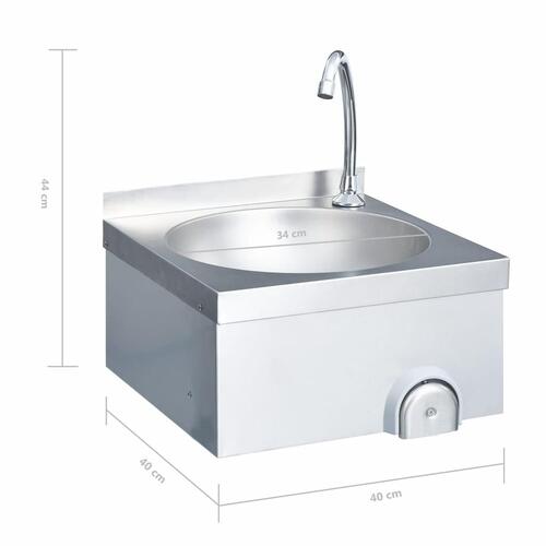 Håndvask med vandhane og sæbedispenser rustfrit stål