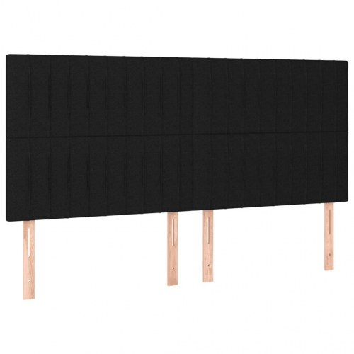 Kontinentalseng med madras 200×200 cm - stof, sort