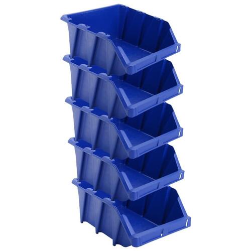 Stabelbare opbevaringskasser 35 stk. 218 x 360 x 156 mm blå