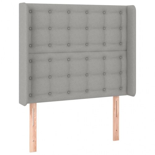 Kontinentalseng med madras 100×200 cm - stof, lysegrå
