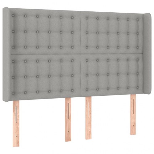 Kontinentalseng med madras 140×190 cm - stof, lysegrå