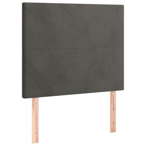 Kontinentalseng med madras 90×200 cm - fløjl, mørkegrå