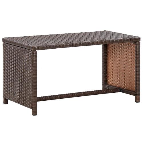 Sofabord 70x40x38 cm polyrattan brun