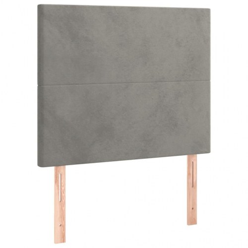 Kontinentalseng med madras 100 × 200 cm - fløjl, lysegrå