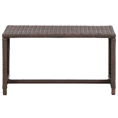 Sofabord 70x40x38 cm polyrattan brun