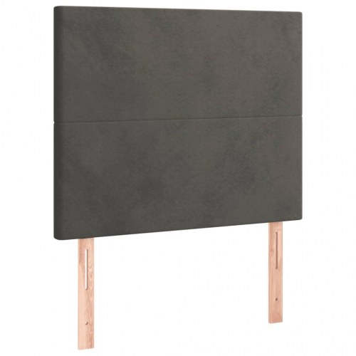 Kontinentalseng med madras 100x200 cm - fløjl, mørkegrå