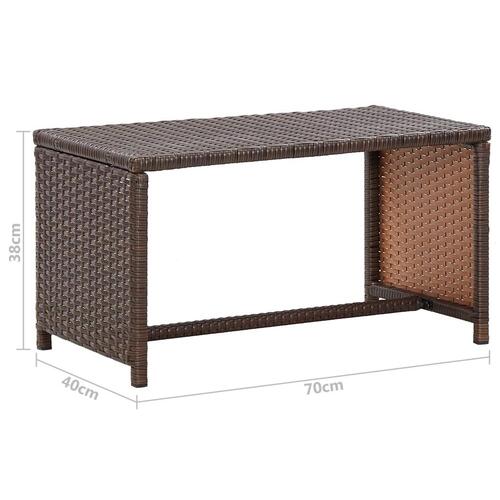 Sofabord 70x40x38 cm polyrattan brun