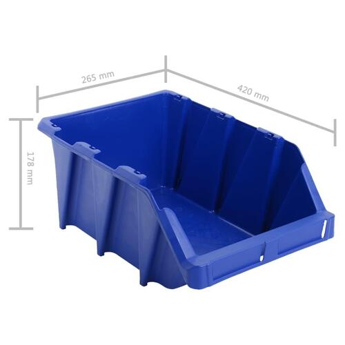 Stabelbare opbevaringskasser 20 stk. 265 x 420 x 178 mm blå