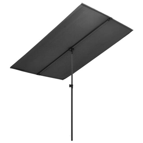 Parasol med aluminiumstang 2x1,5 m antracitgrå