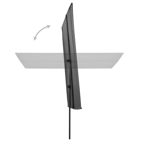 Parasol med aluminiumstang 2x1,5 m antracitgrå