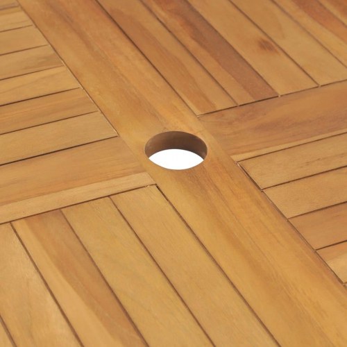 Foldbart havebord i teaktræ 85 × 85 × 76 cm - med parasolhul