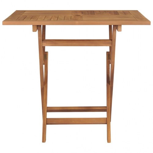 Foldbart havebord i teaktræ 85 × 85 × 76 cm - med parasolhul