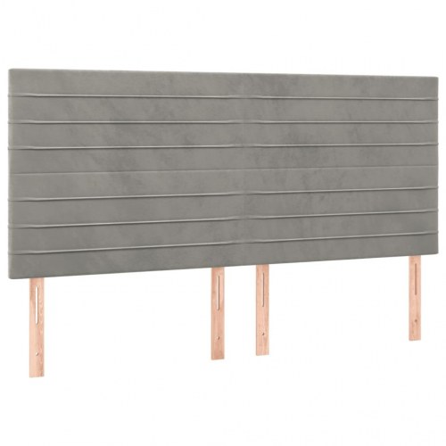 Kontinentalseng med madras 200x200 cm - fløjl, lysegrå