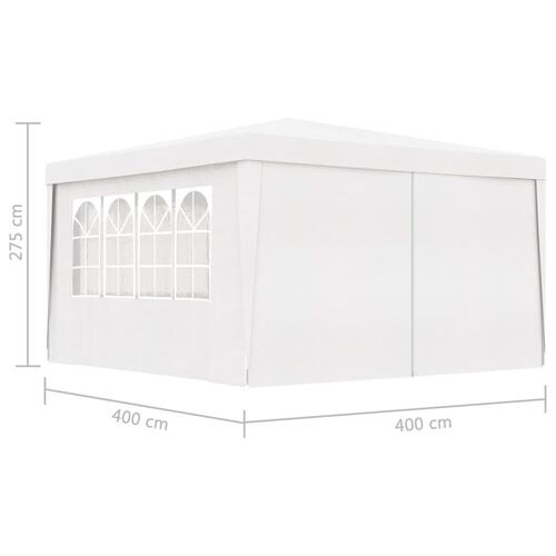 Festtelt med sidevægge 4x4 m 90 g/m² hvid