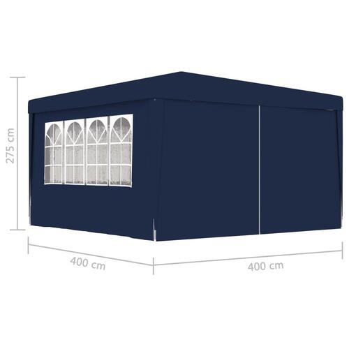 Festtelt med sidevægge 4x4 m 90 g/m² blå