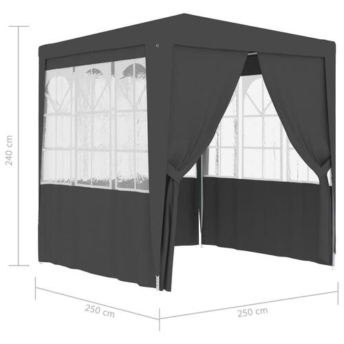 Festtelt med sidevægge 2,5x2,5 m 90 g/m² antracitgrå