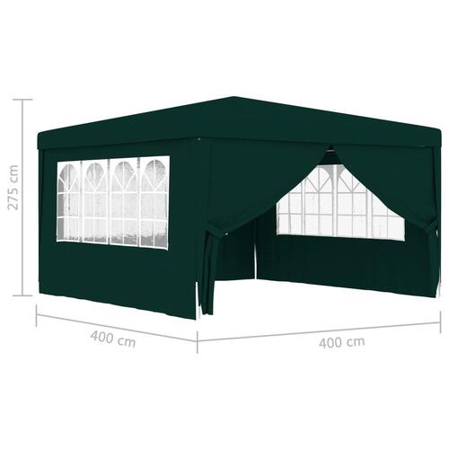 Festtelt med sidevægge 4x4 m 90 g/m² grøn